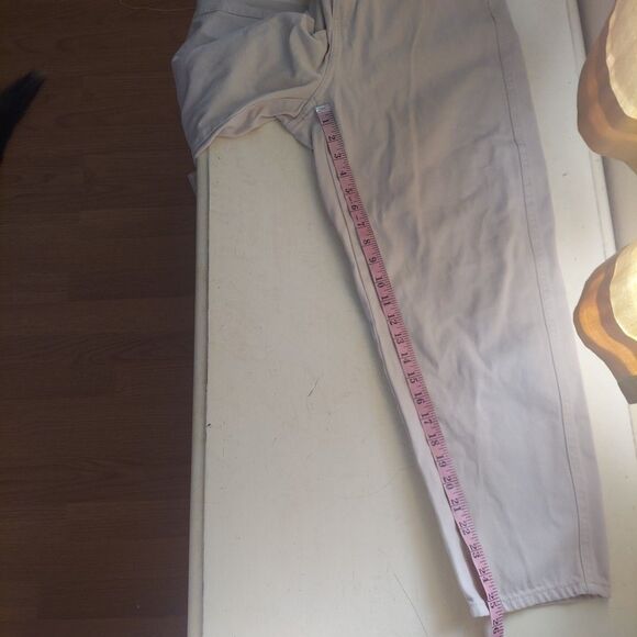 H&M Beige Denim High Waist Cropped Tapered Jeans Elastic Waist Sz 8 - Picture 8 of 10